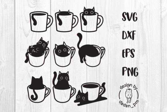 Black Cat in the Cup, Cute Cat Funny