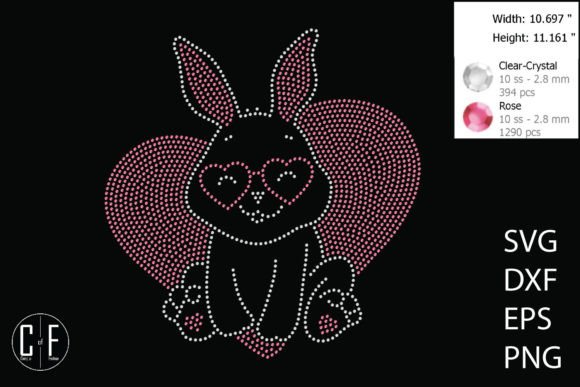 Cat and Heart Rhinestone Template