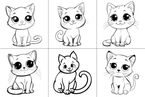 Cat Line Art Vector Graphic