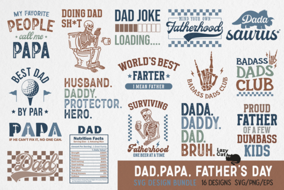 Father’s Day Dad Papa SVG PNG Bundle