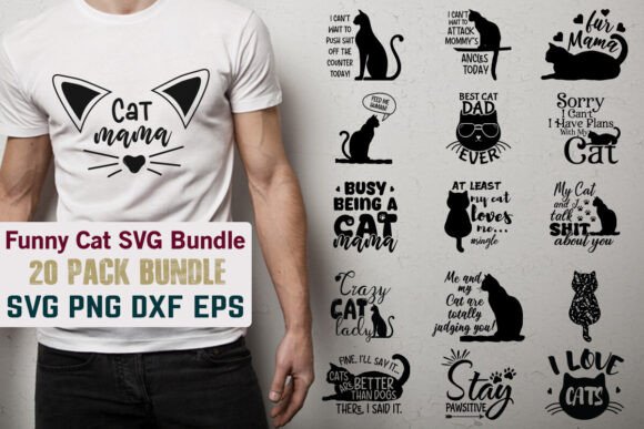 Funny Kitten Crazy Cat Quotes Bundle