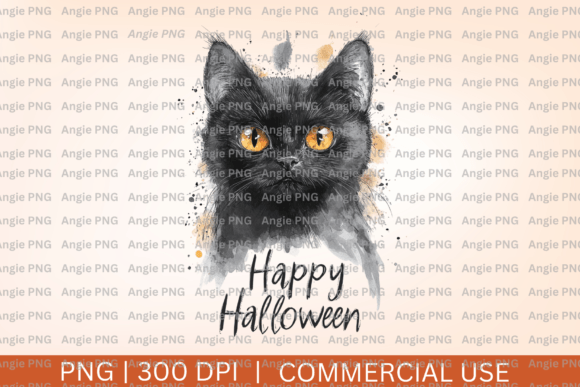 Happy Halloween Cat PNG Clipart