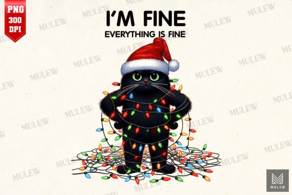 I’m Fine Everything’s Fine Xmas Cat