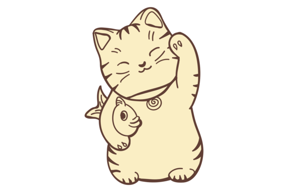 Lucky Charm Cat. Traditional Japanese We