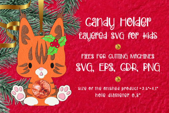 Maine Coon Cat Candy Holder Template