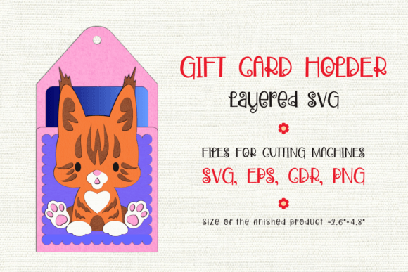 Maine Coon Cat Gift Card Holder Template
