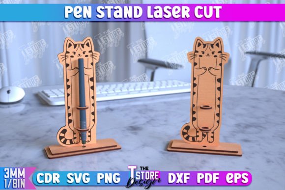 Pen Stand Pencil Holder Cat Design