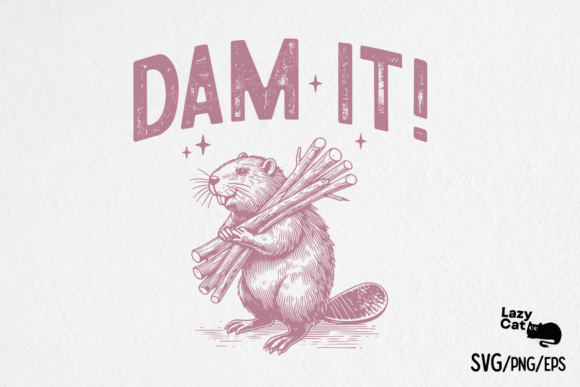 Retro Funny Sarcastic Animal Beaver SVG