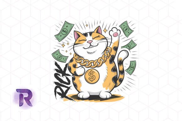 Rich Funny Cat Sublimation PNG