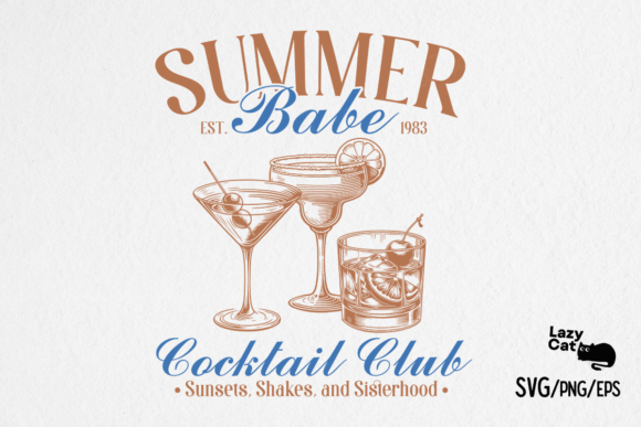 Summer Babe Cocktail Club SVG PNG
