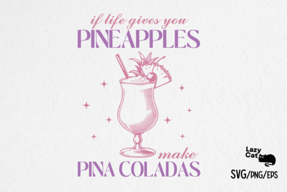 Summer Pina Colada Cocktail SVG PNG