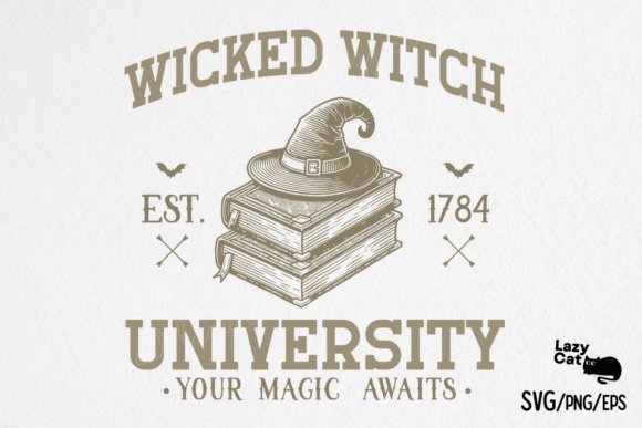 Vintage Halloween Witch University SVG