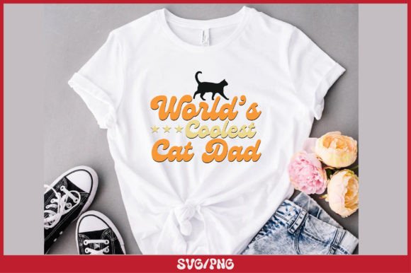 World’s Coolest Cat Dad T Shirt Design